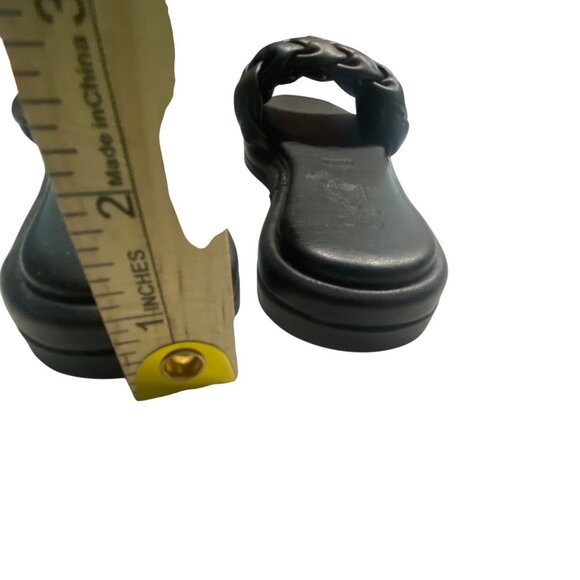 Seychelles Braided Slide Sandal Black Leather Size 6 Casual Made in Italy - Picture 12 of 13